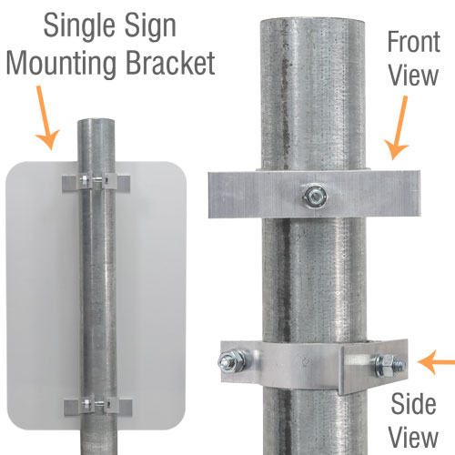 2-3/8'' Round Post Sign Bracket For 1 Sign
