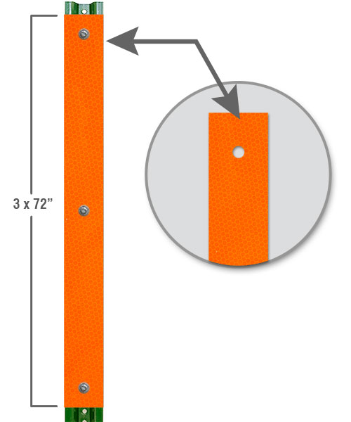 Fluorescent Orange Sign Post Reflector