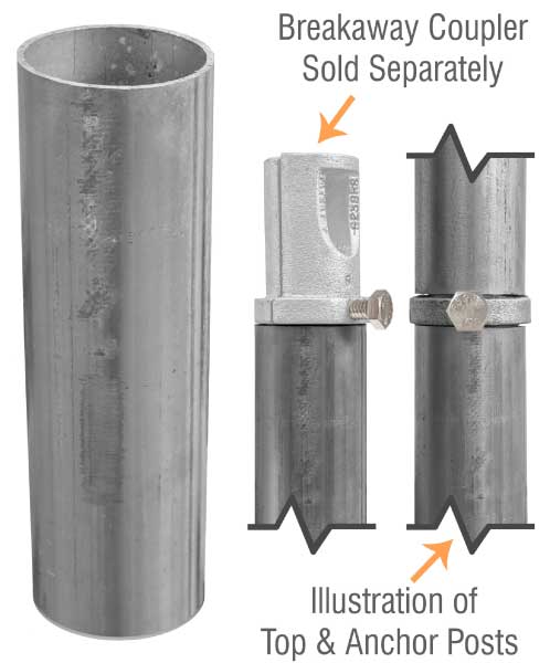 2-3/8" x 3 ft Galvanized Round Anchor Post