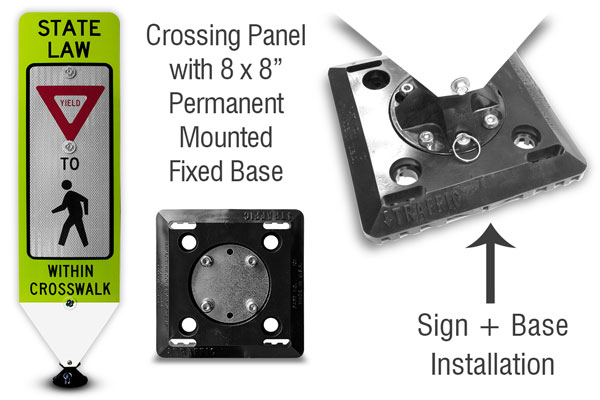 Yield To Pedestrians In-Street Sign with Fixed Base