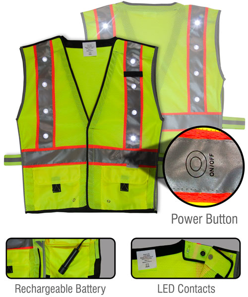 LED Vest Fluorescent Yellow/Green