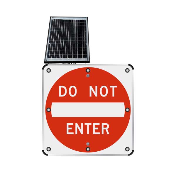 LED Solar Do Not Enter Sign