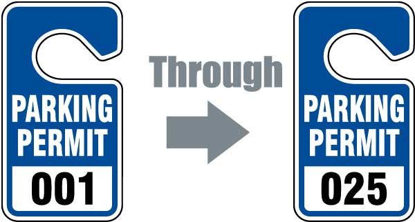 Blue Parking Permit Tags