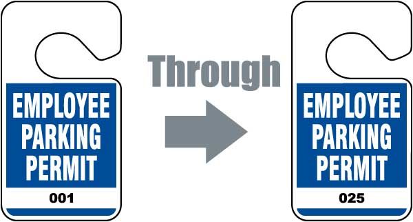 Blue Employee Parking Permit Tag