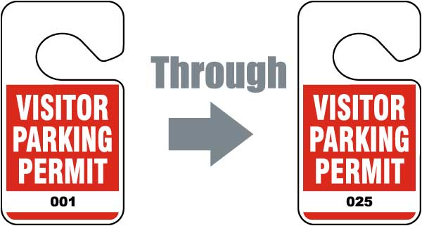 Red Visitor Parking Permit Tag