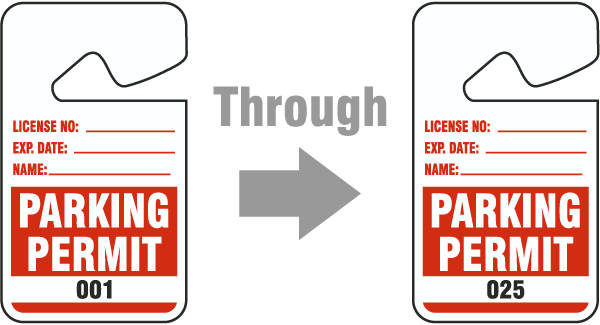 Red Parking Permit Tags