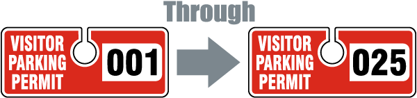 Red Visitor Parking Permit Tag