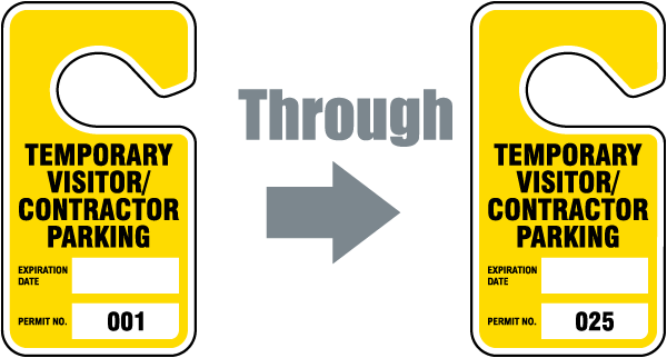 Temporary Visitor/ Contractor Parking Tag