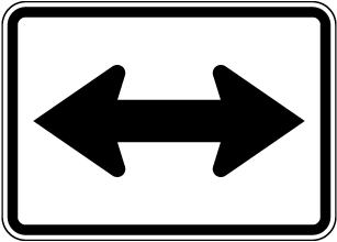Two Direction Left/Right Turn Arrow (Auxiliary) Sign