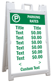 Custom Parking Rates List A-Frame