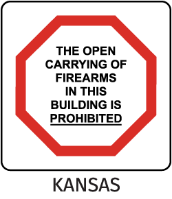 Kansas No Open Carrying Sign