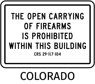 Colorado No Open Carry Sign
