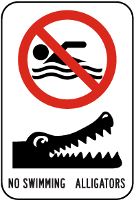 No Swimming Alligators Sign