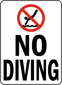 Montana No Diving Sign
