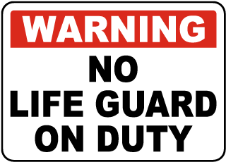Georgia No Lifeguard Sign