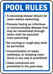 Idaho Pool Rules Sign