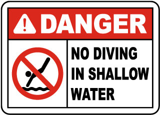 Maryland No Diving Shallow Water Sign