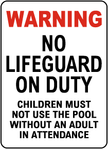 Minnesota No Lifeguard Sign