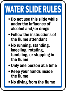 Montana Flume Water Slide Rules Sign