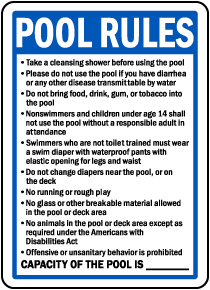 Montana Pool Rules Sign