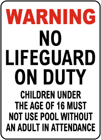 Nebraska No Lifeguard Sign