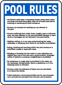 Nevada Pool Rules Sign