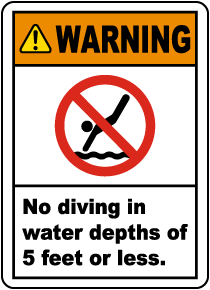 New Jersey No Diving Sign