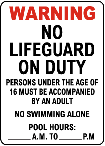New Jersey No Lifeguard Sign