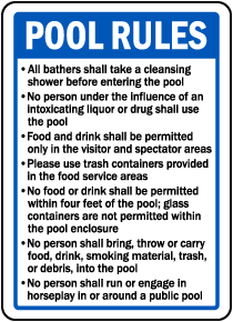 New Mexico Pool Rules Sign