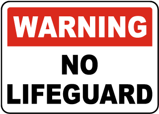 Ohio No Lifeguard Sign