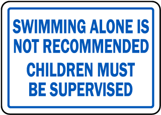 Ohio No Swimming Alone Sign