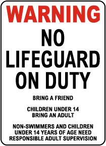 Oregon No Lifeguard Sign