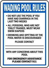 Oregon Wading Pool Rules Sign