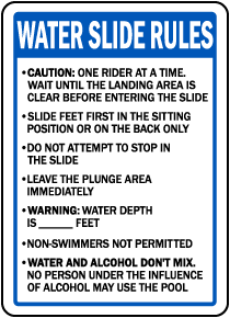 Oregon Water Slide Rules Sign