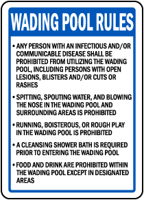 Rhode Island Wading Pool Rules Sign