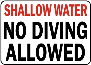 South Carolina No Diving Allowed Sign