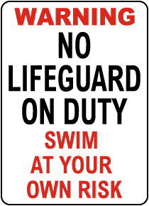 South Carolina No Lifeguard Sign