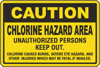 New Jersey Caution Chlorine Hazard Area Sign