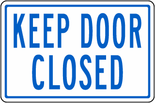 California Keep Door Closed Pool Sign