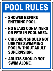 North Carolina Pool Rules Sign