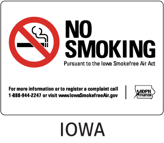 Iowa No Smoking Sign
