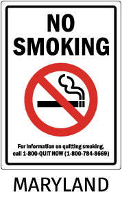 Maryland No Smoking Sign