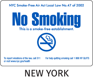New York City No Smoking Sign