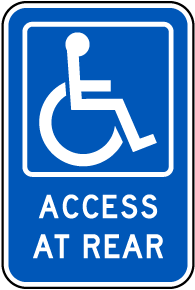 Access At Rear Sign