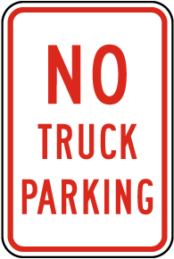 No Truck Parking Sign