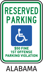 Alabama Accessible Parking Sign