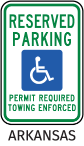 Arkansas Accessible Parking Sign