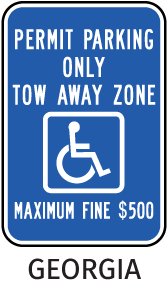 Georgia Accessible Parking Sign