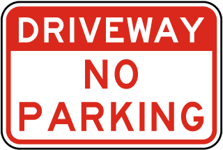 Driveway No Parking Sign