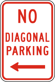No Diagonal Parking Sign